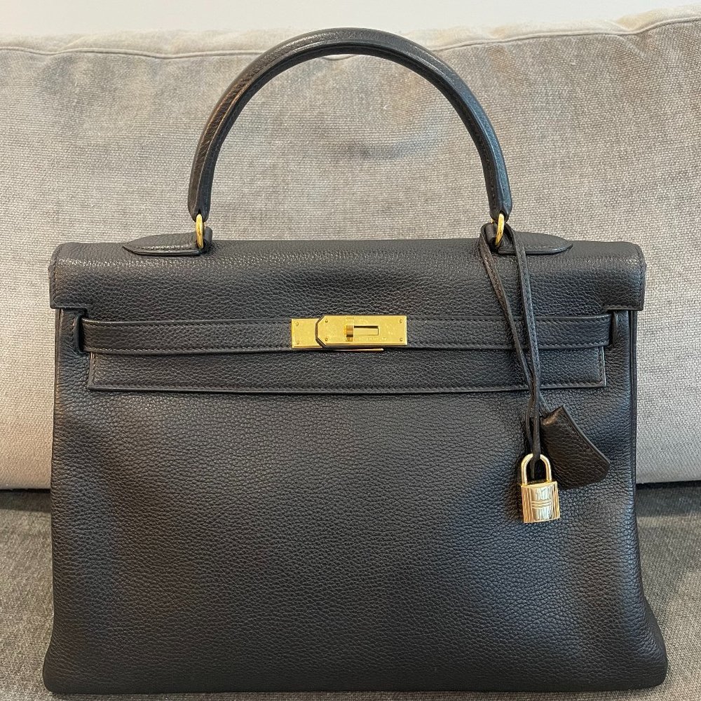 Hermes Kelly 35 Retourne - Black Togo Leather